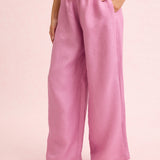 Posie Pants - Pink Linen