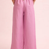 Posie Pants - Pink Linen