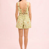 Stevie Belted Shorts - Picnic Linen