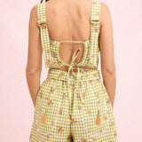 Stevie Belted Shorts - Picnic Linen