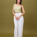 Lottie Crop - Picnic Linen