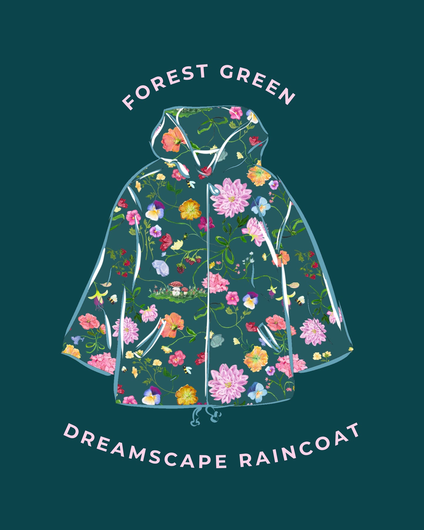 Dreamscape Raincoat - Forest Green