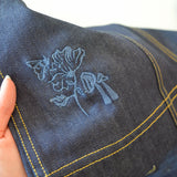 Fyn Denim Mini Skirt (blue embroidery)