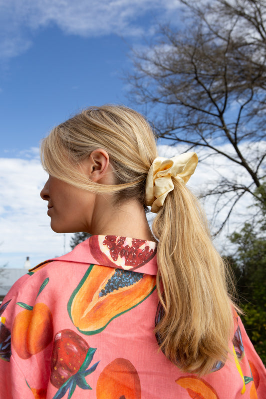 Butter Yellow Silk Scrunchie