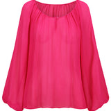 Audrey Fuchsia Silk Blouse