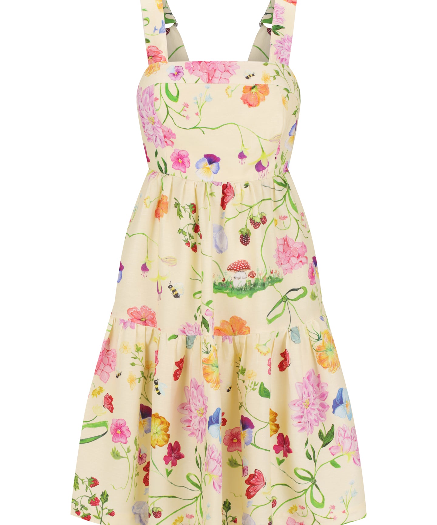 Dreamscape Ginny Tiered Mini Dress - Butter Yellow