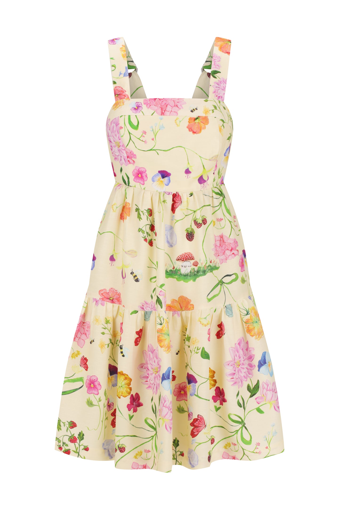 Dreamscape Ginny Tiered Mini Dress - Butter Yellow