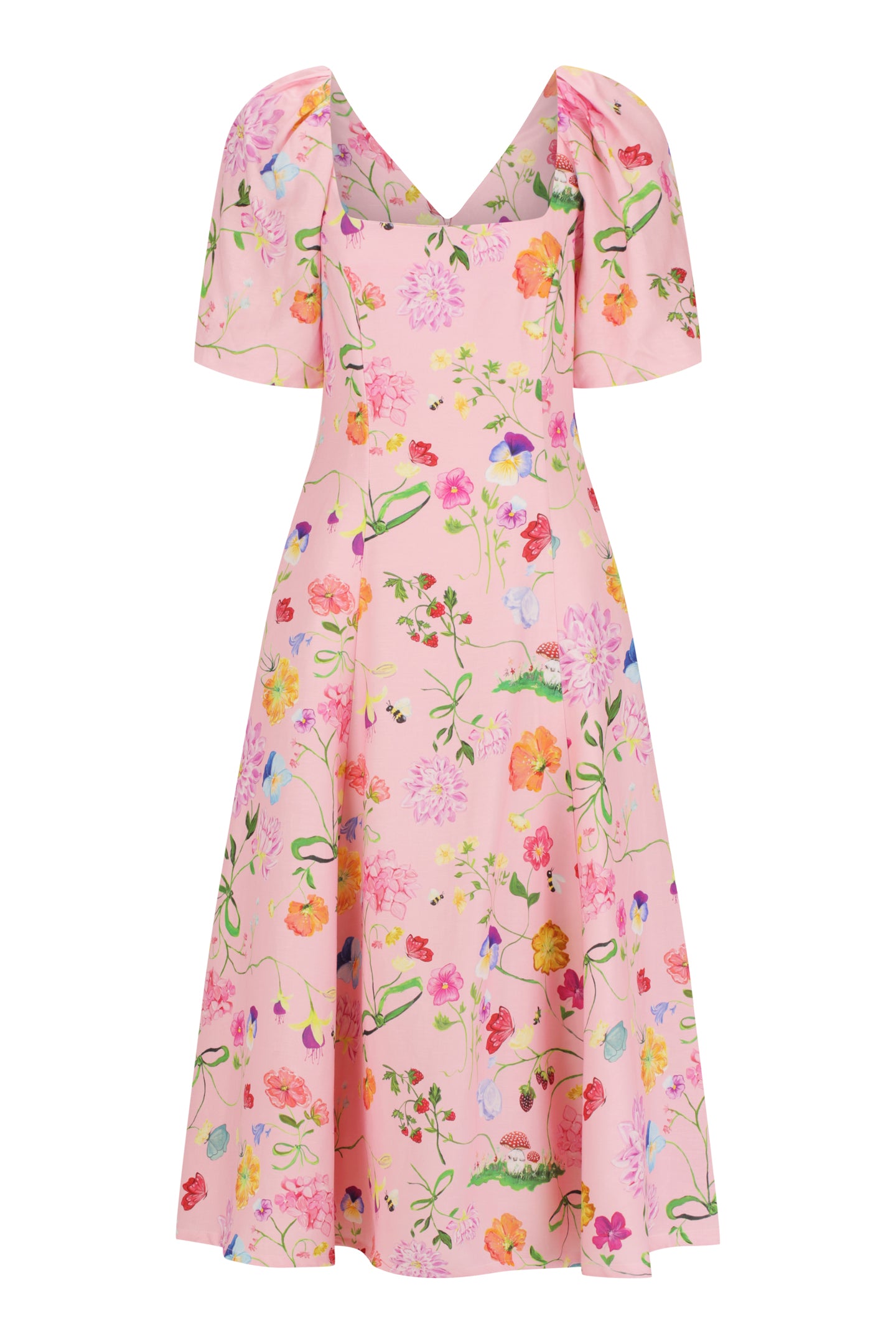 Lila Dreamscape Midi Dress- Rosy Pink