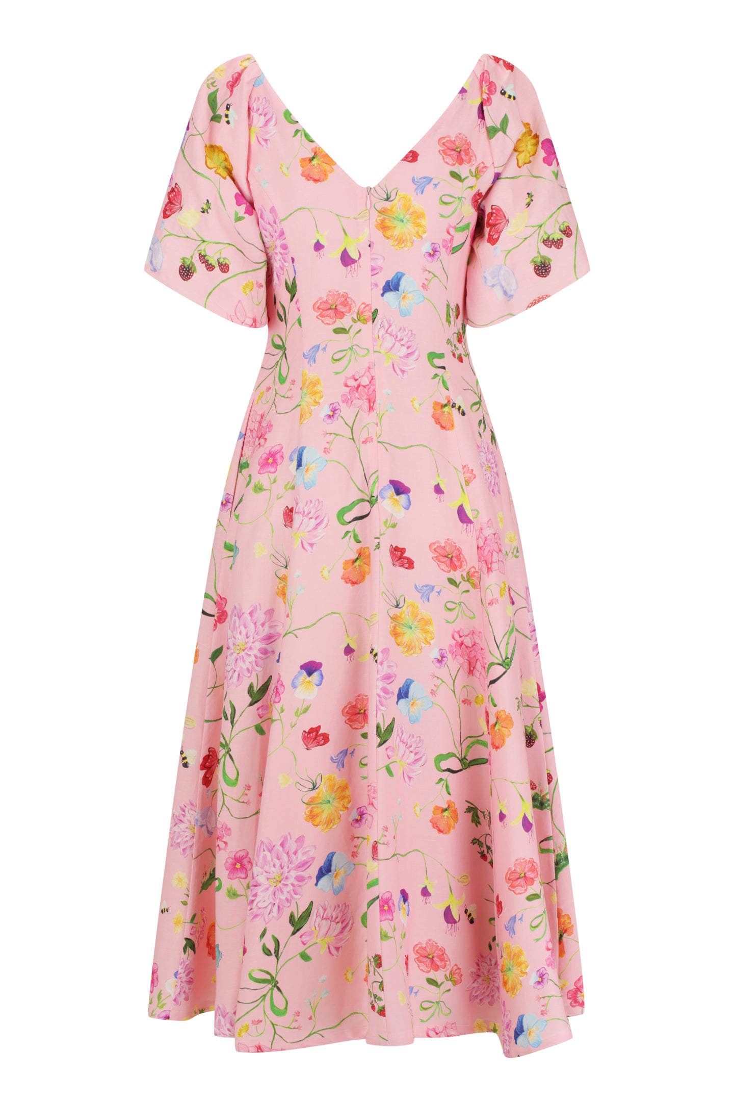 Lila Dreamscape Midi Dress- Rosy Pink