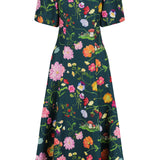 Lila Dreamscape Midi Dress- Forest Green