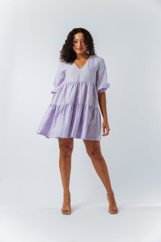 Anique Tiered Dress - Lilac