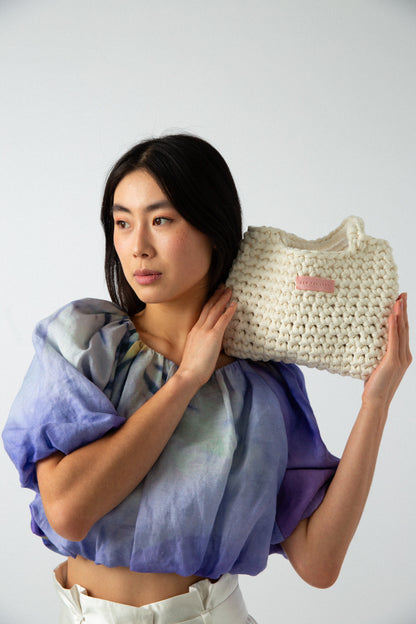Lila Crochet Mini Bag - White