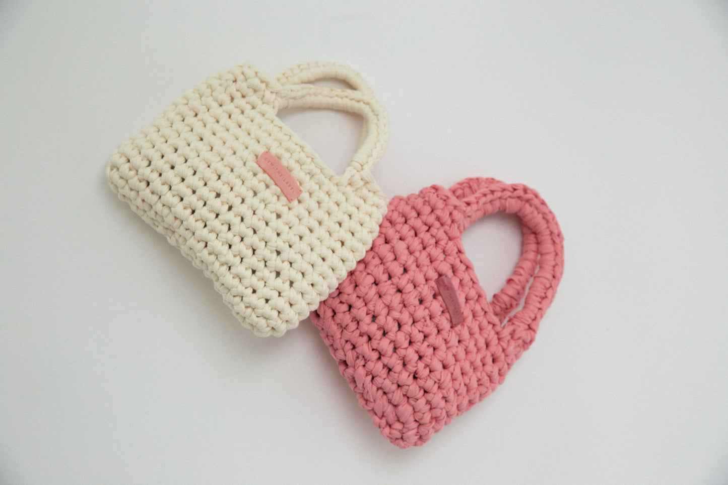 Lila Crochet Mini Bag - Pink Linen