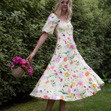 Lila Dreamscape Midi Dress- Butter Yellow