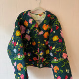 Collar Forest Green Quilted Jacket
