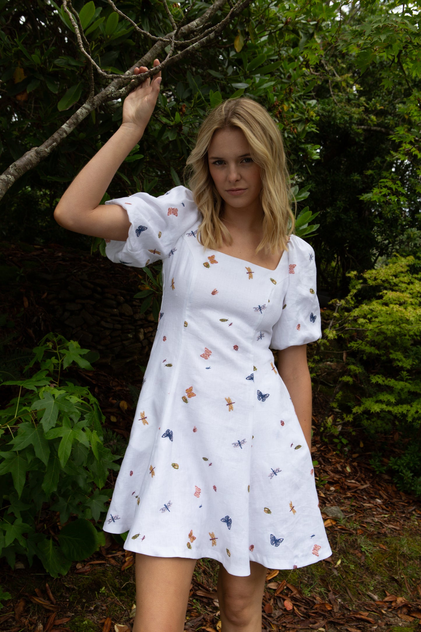 Scout Mini Dress - Garden Friends Linen