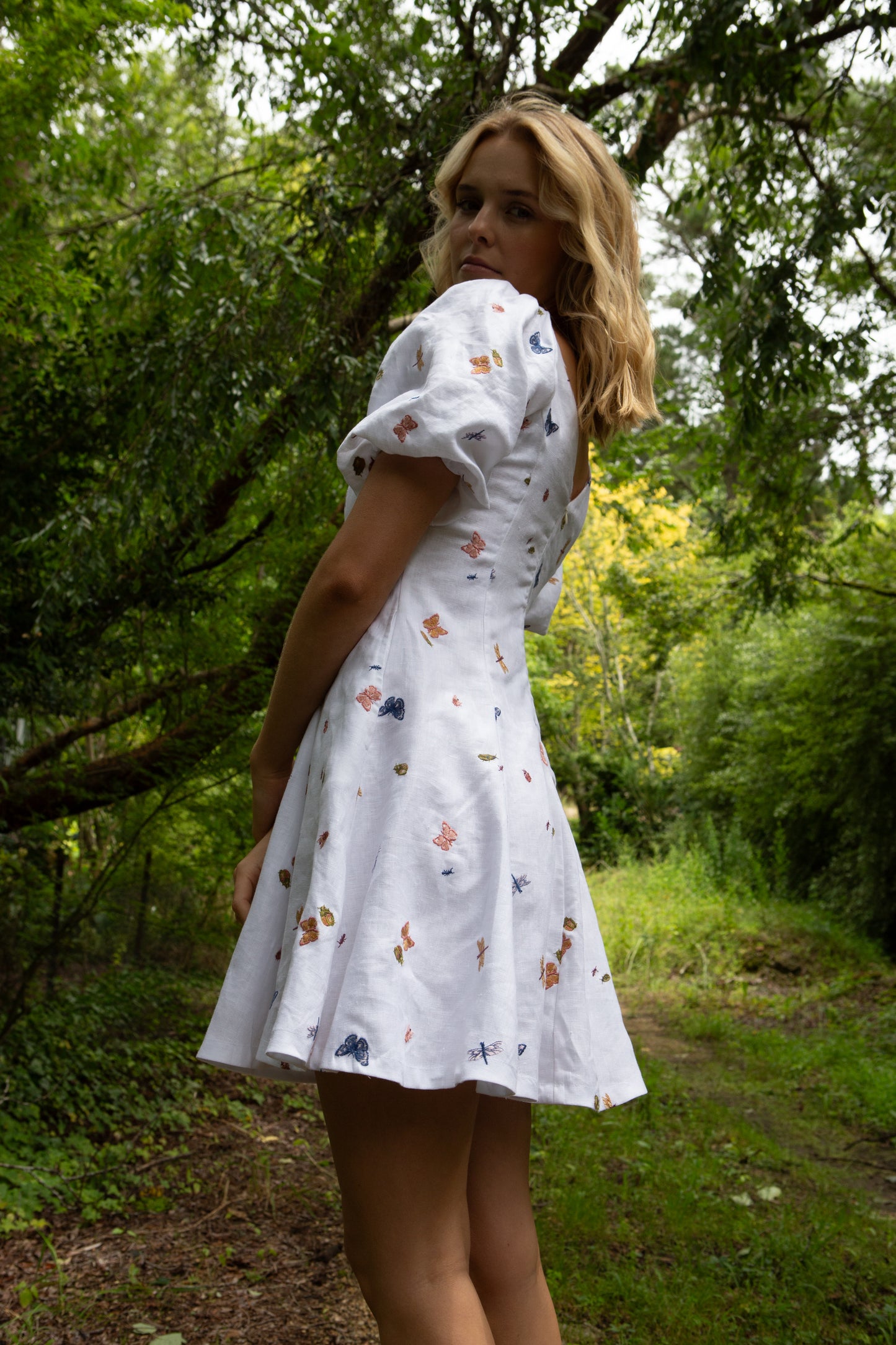 Scout Mini Dress - Garden Friends Linen