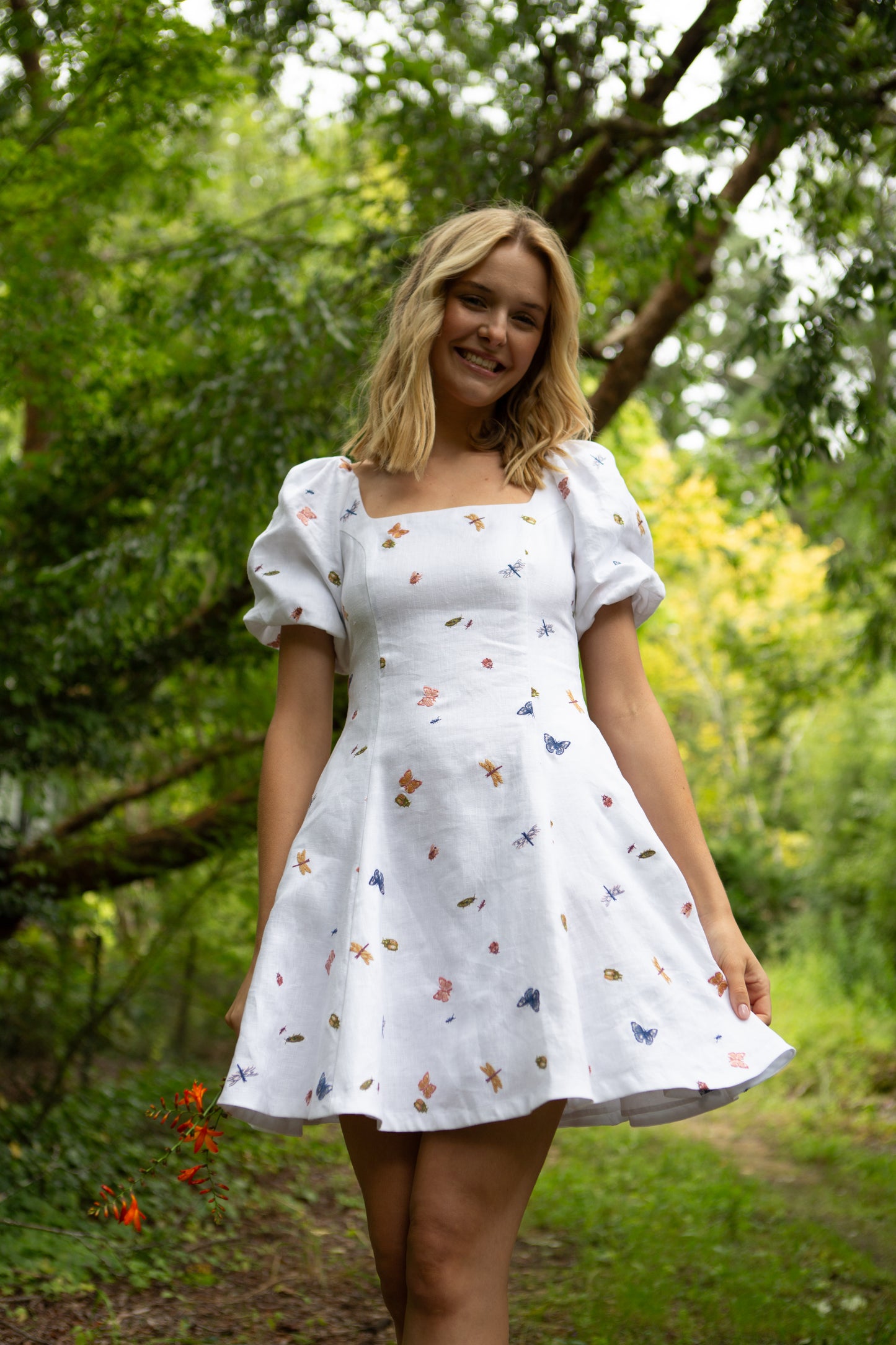 Scout Mini Dress - Garden Friends Linen