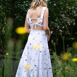 Abi Midi Skirt- Garden Friends Linen