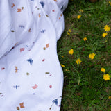 Abi Midi Skirt- Garden Friends Linen