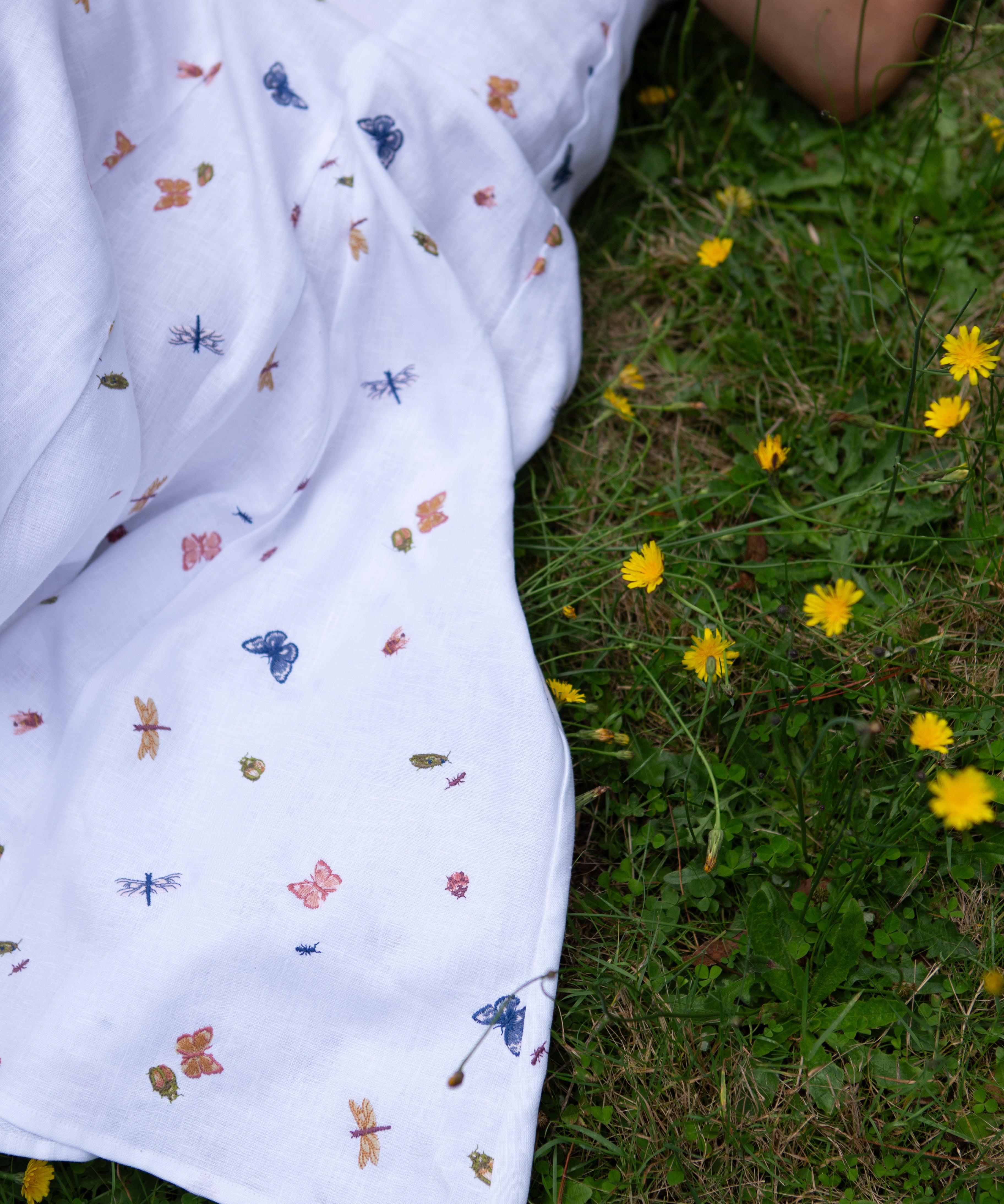 Abi Midi Skirt- Garden Friends Linen