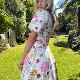 Lila Dreamscape Midi Dress- White