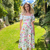 Lila Dreamscape Midi Dress- White