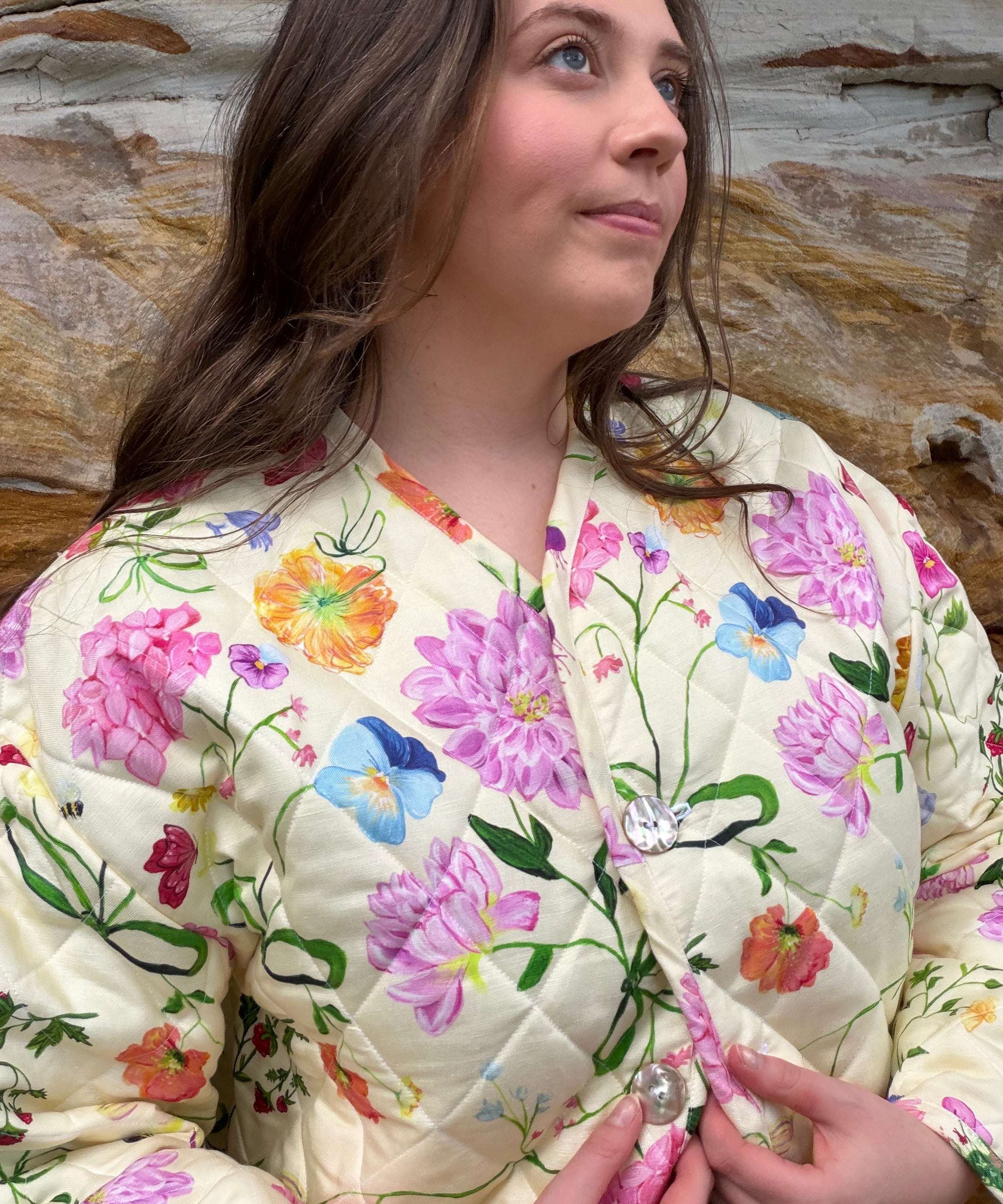 Quilted Jacket - Butter Yellow Dreamscape