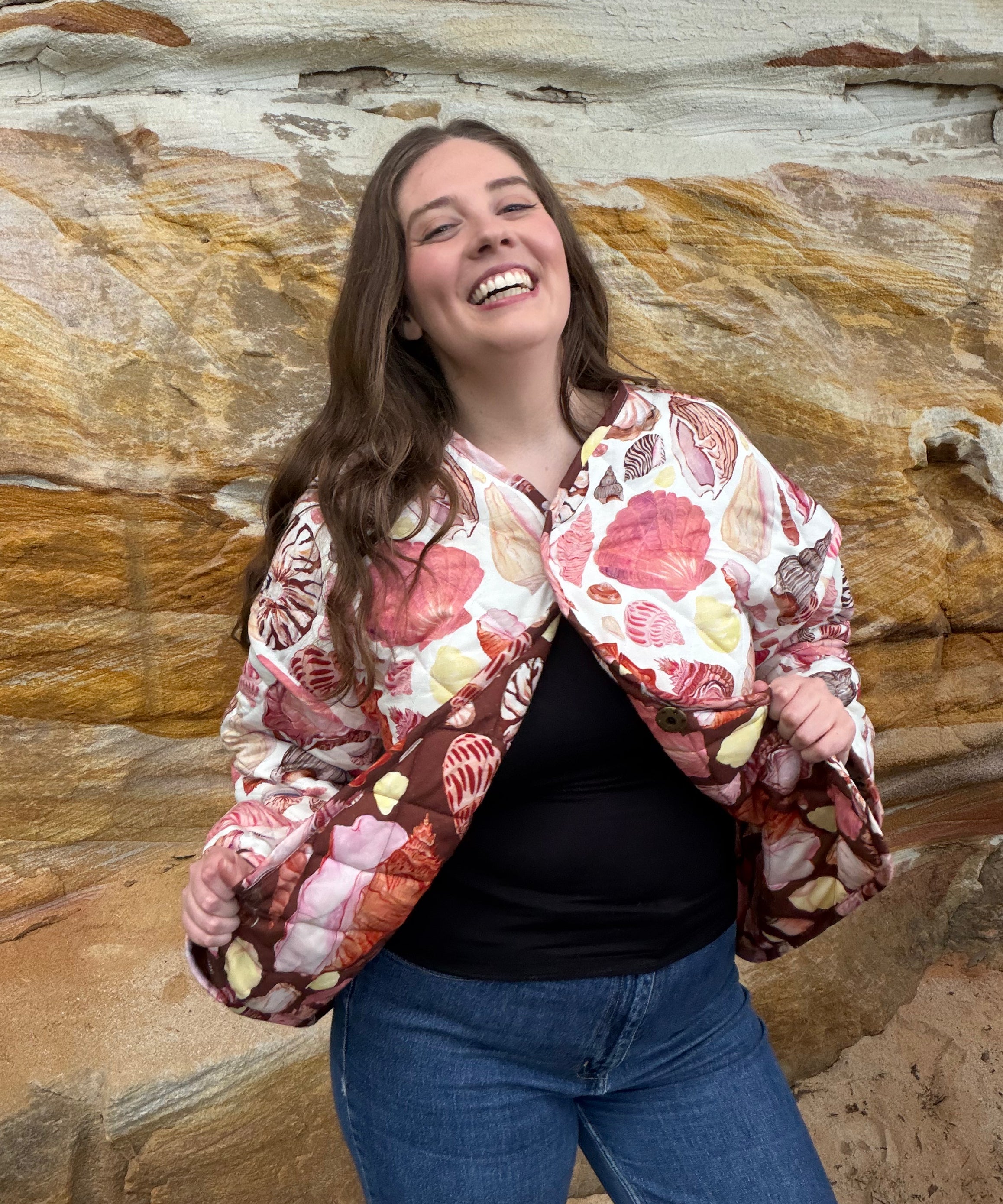 Quilted Jacket - Choc Seashell